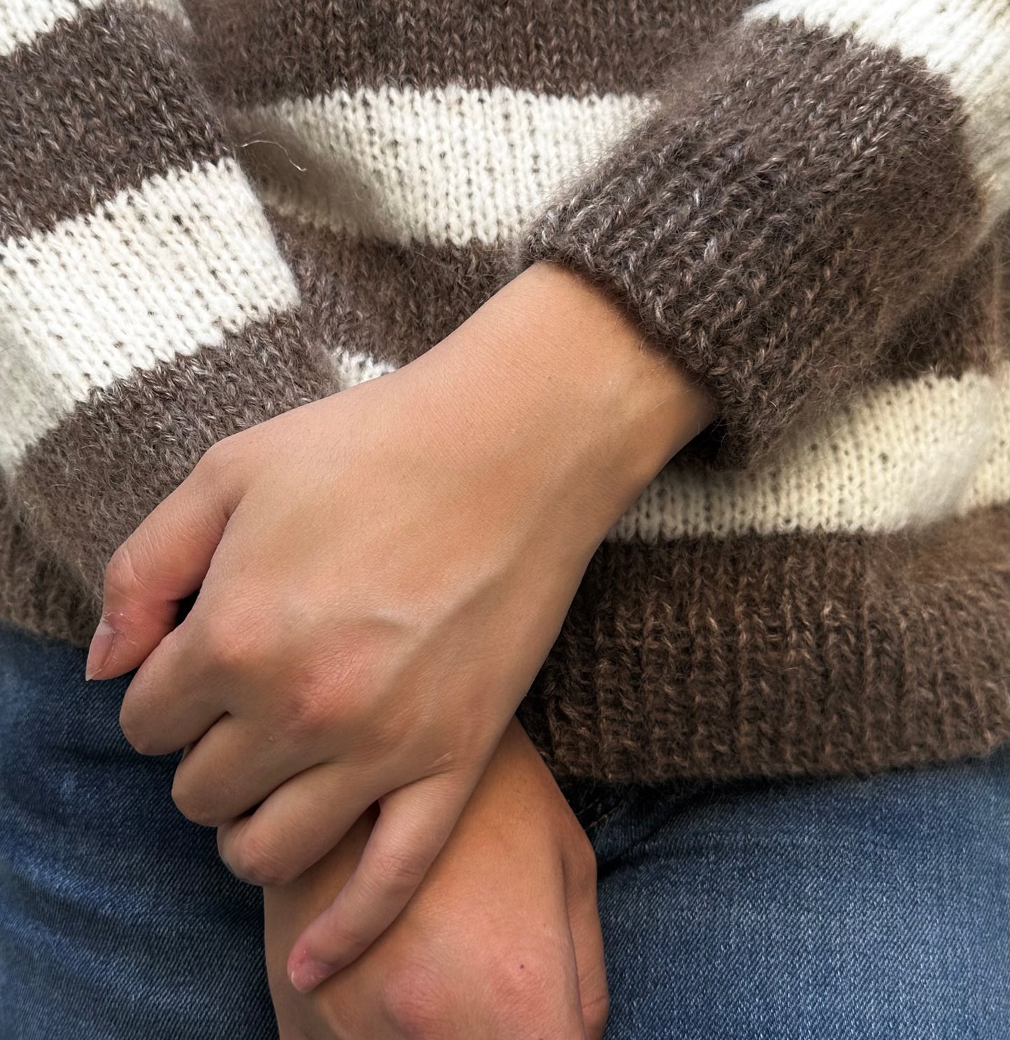 Handknit Crewneck Sweater in Squirrel