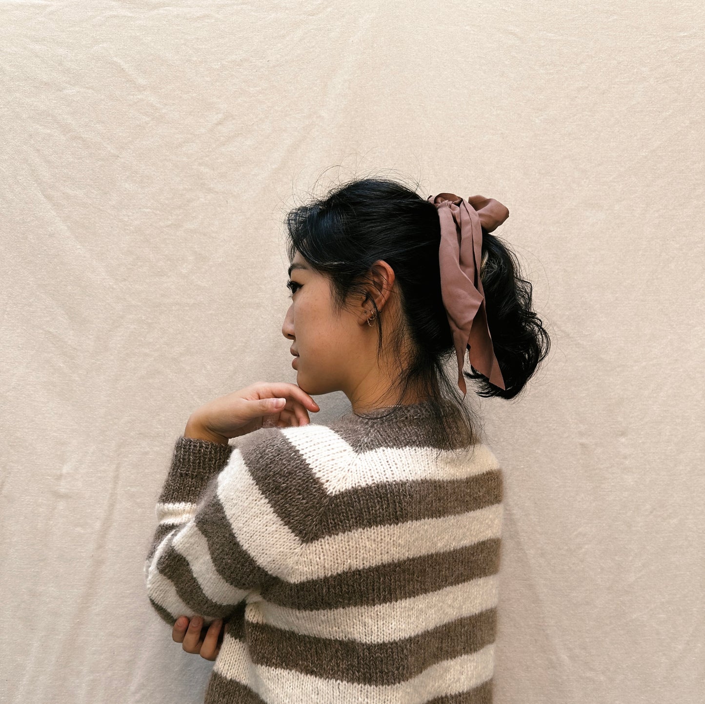 Handknit Crewneck Sweater in Squirrel