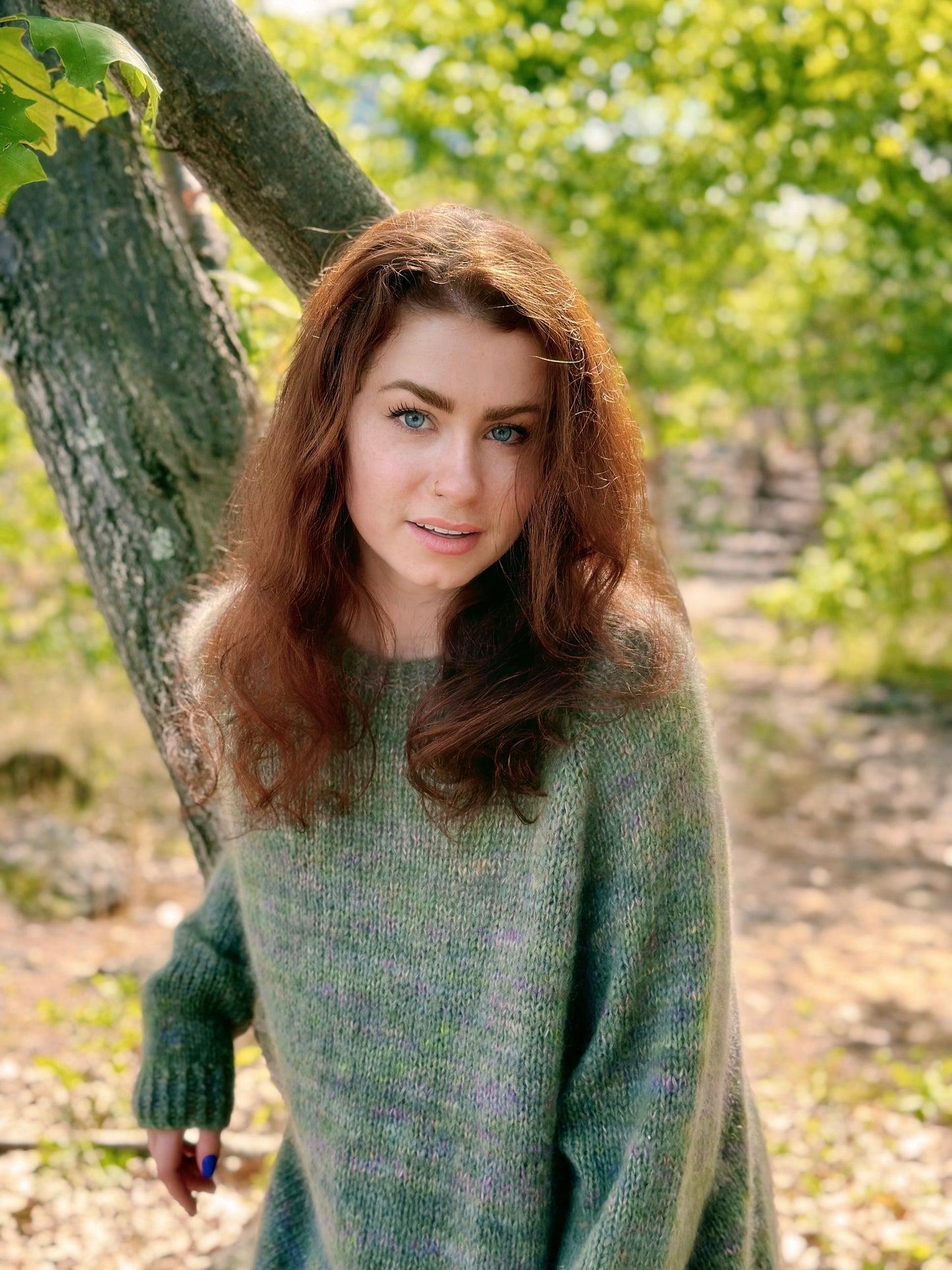 Hand Knit Sweatshirt in Chameleon