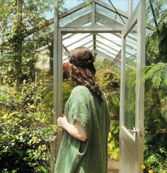 Hand Knit Poncho in Agave