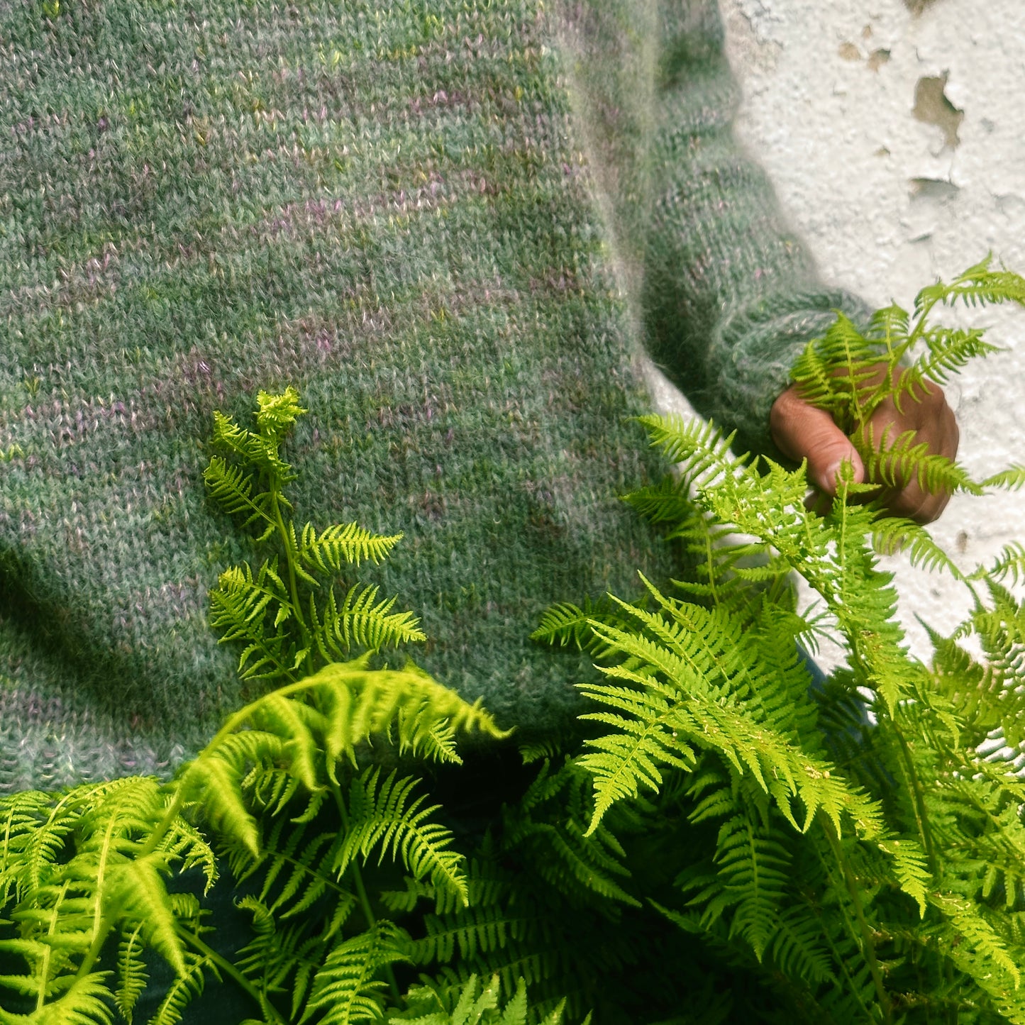 Hand Knit Sweatshirt in Chameleon