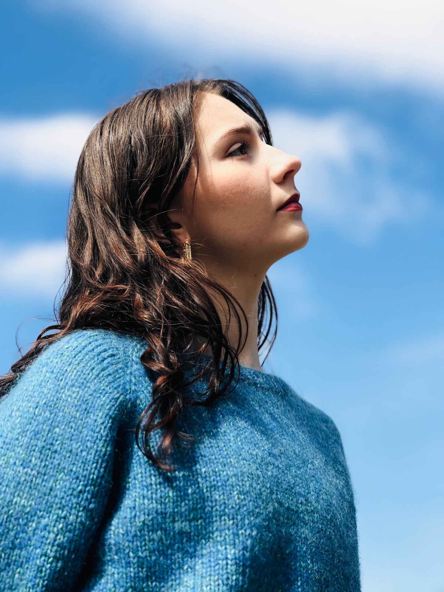 Hand Knit Crewneck Sweater in Amalfi