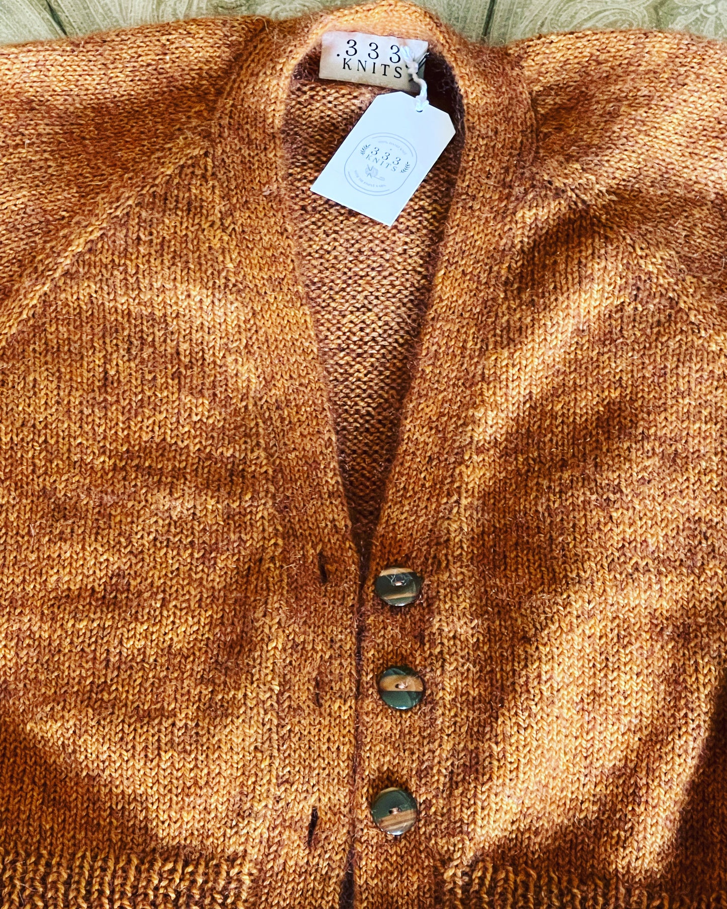 Hand-Knit Cardigan in Spice