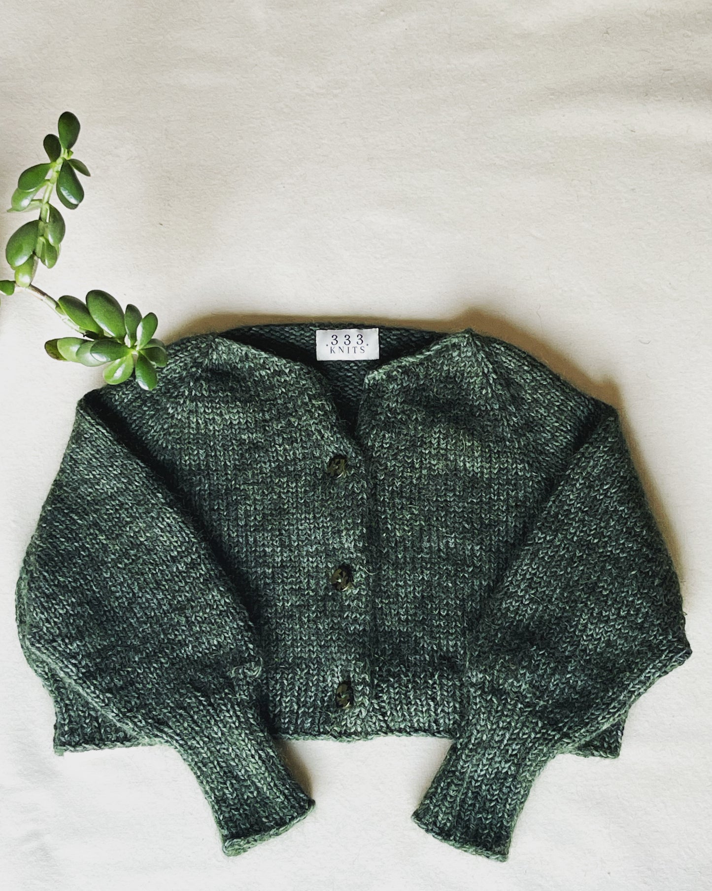 Hand Knit Cardigan in Spruce