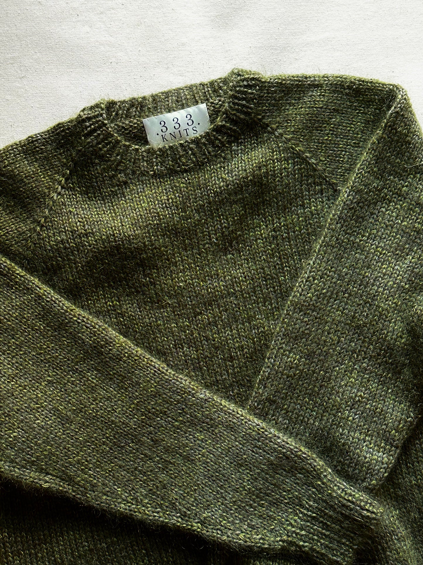 Handknit Crewneck Sweater in Ivy