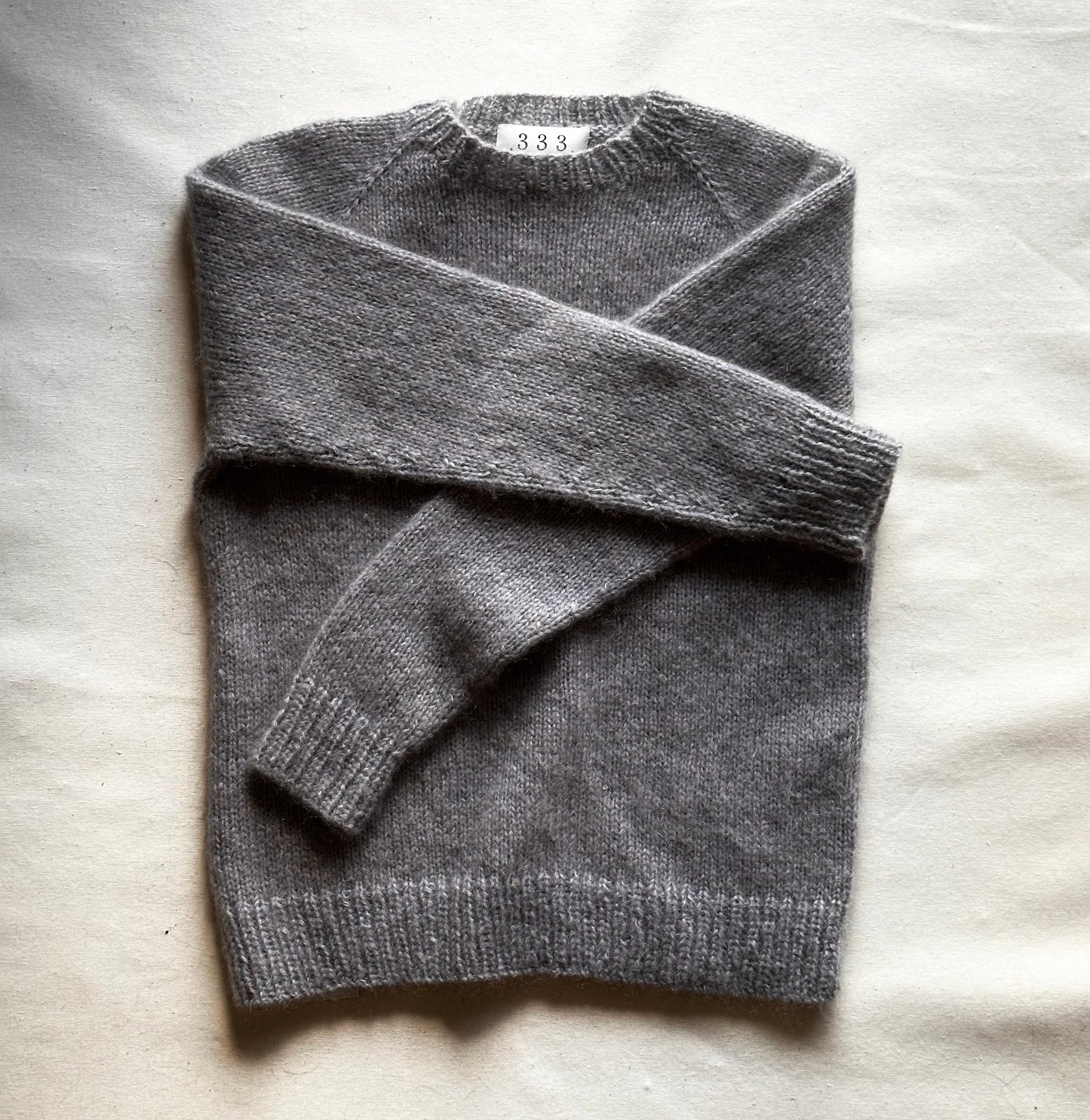 Handknit Crewneck Sweater in Pewter