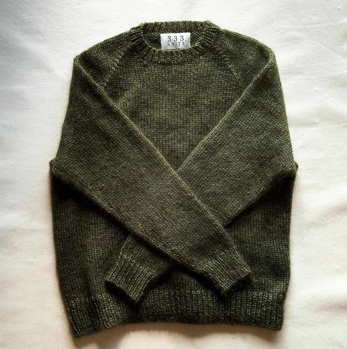 Handknit Crewneck Sweater in Ivy