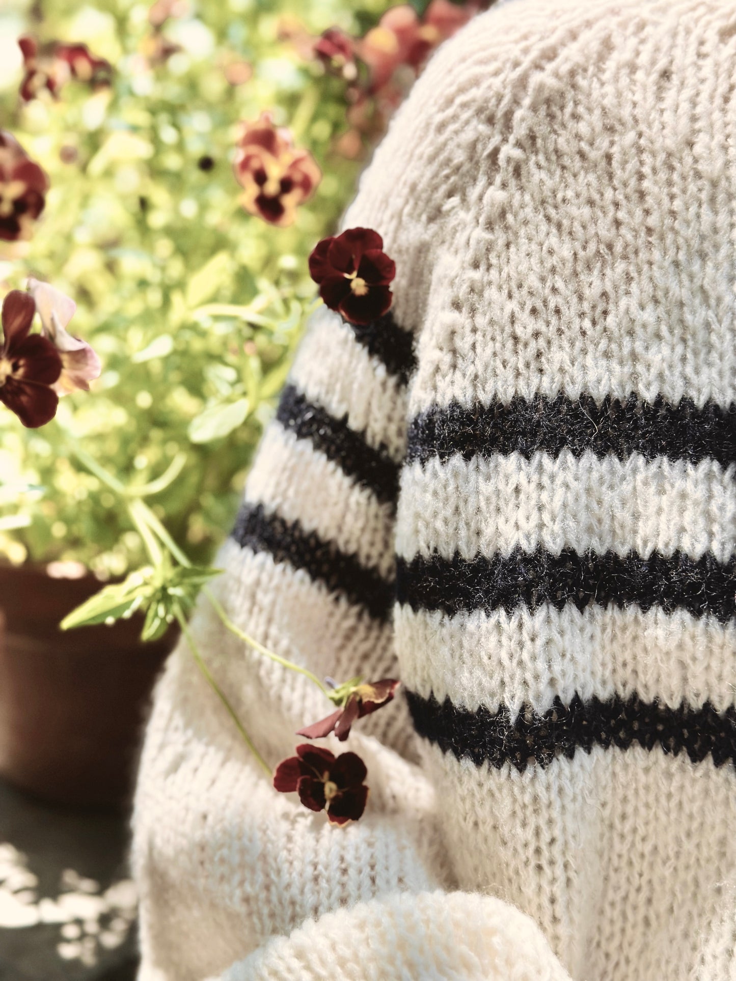Hand Knit Crewneck Sweater in Santorini