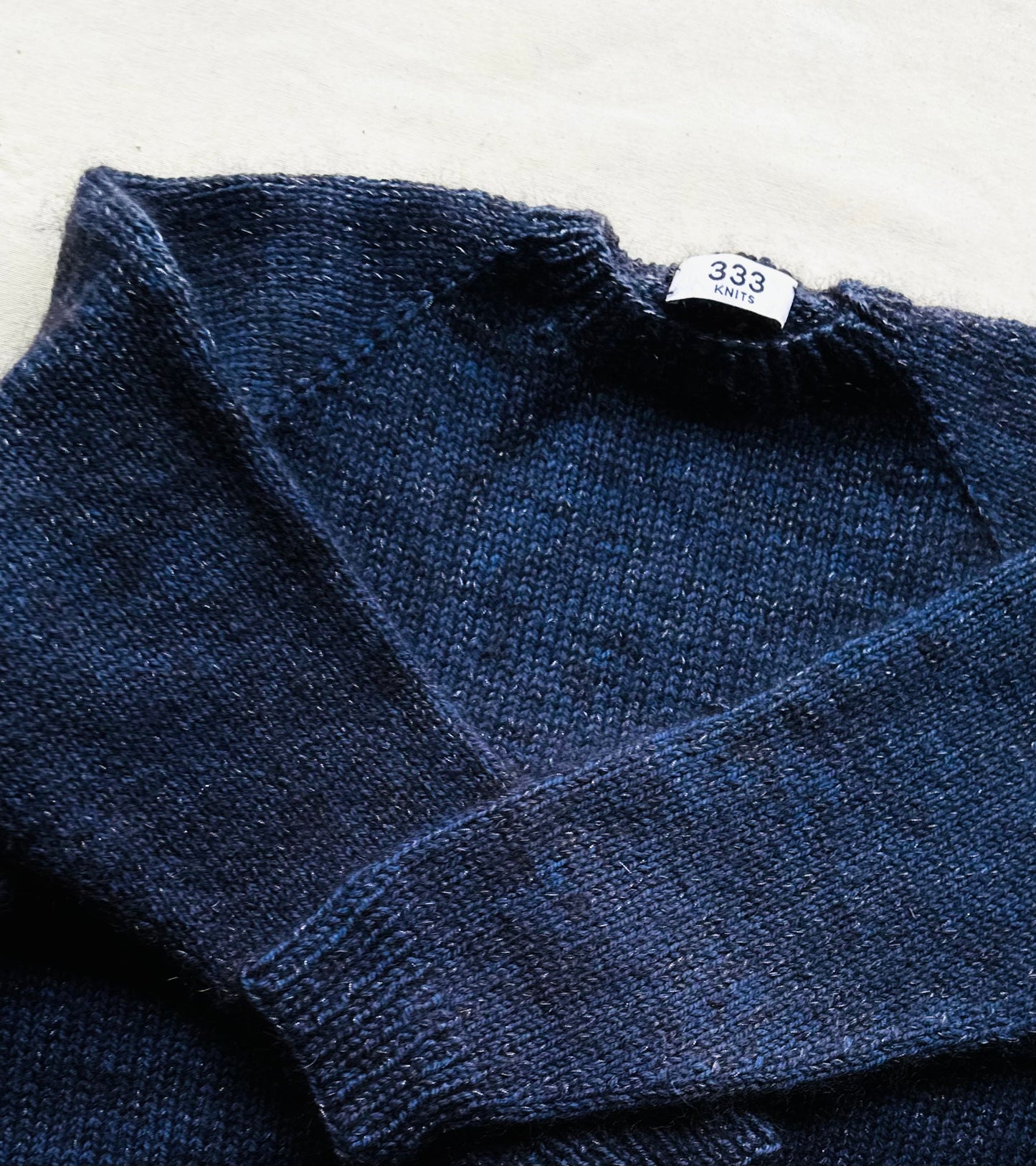 Hand Knit Crewneck Sweater in Portofino